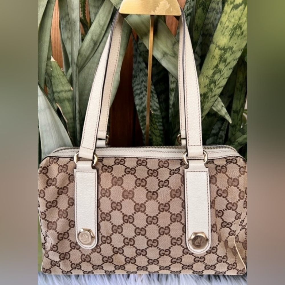 Gucci Beige Monogram Tote Bag - Picture 6 of 6